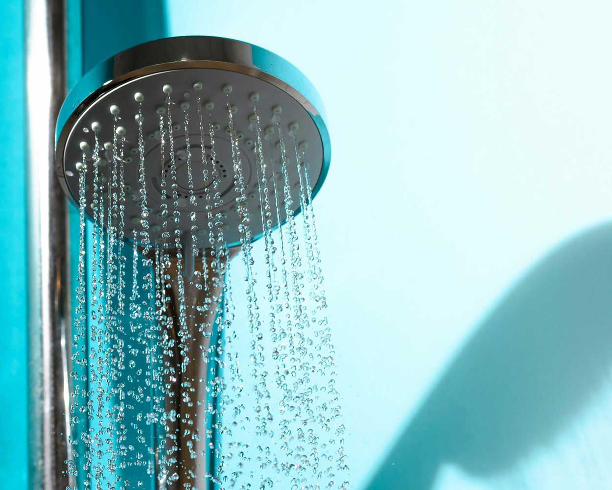 Shower head being used to clean up before a sex party.